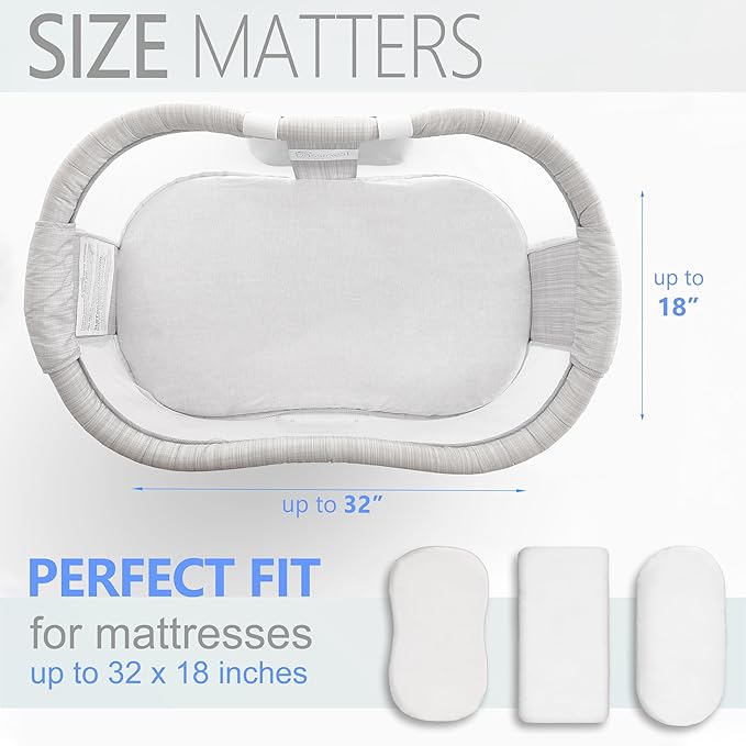 VOLHA&CO Bassinet Fitted Sheets 100% Cotton Jersey 3-Pack White