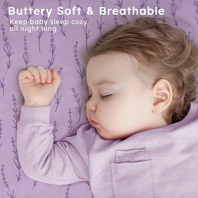 Baby Crib Sheets for Boys Girls Neutral, 2 Pack Crib Mattress Sheet for Standard Crib and Toddler Mattress, Super Soft Breathable Fitted Crib Sheet, 52" x 28"