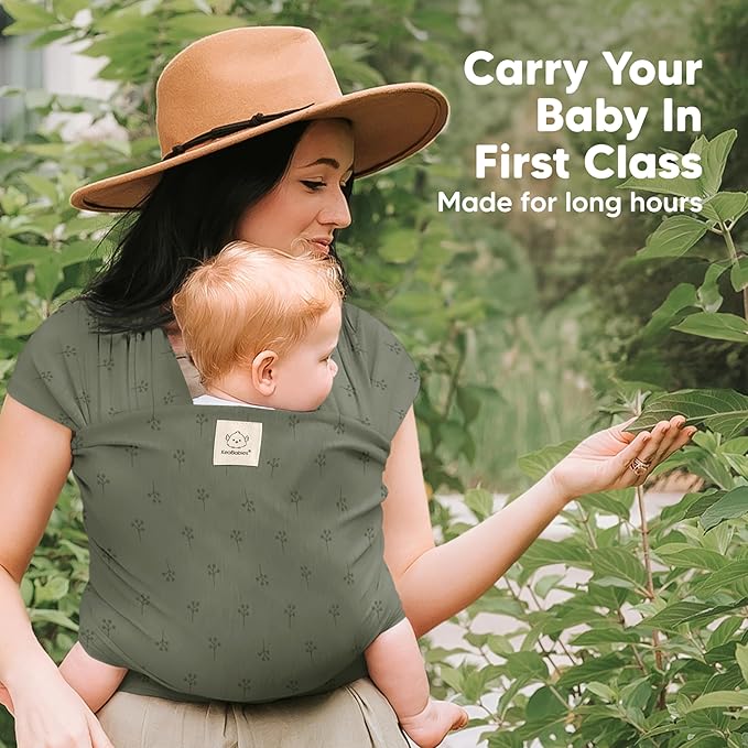 KeaBabies Baby Wrap Carrier - All in 1 Original Baby Carrier Newborn to Toddler Sling, Easy to Wear, Hands Free Bonding, Lightweight, Breathable Infant Wraps (Forest Berries)