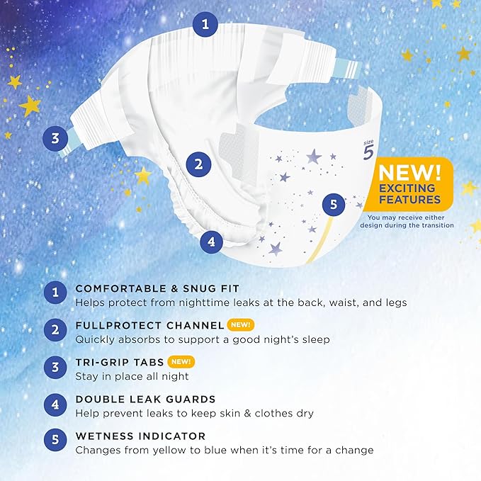 Amazon Brand - Mama Bear Overnight Diapers, Size 5, 62 Count