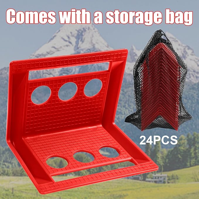 24 Pack Flatbed Edge Protectors Compatible with 4 Inch Ratchet & Winch Straps for for Flatbed Cargo Load Truck Shipping (RED)