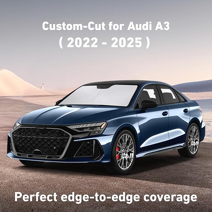 Econour Windshield Sunshade for Audi A3 2022-2023 2024 2025, Sun Visor for Front Windshield & Window Sun Shade Cover, UV Heat Blocker & Protector, Car Accessories