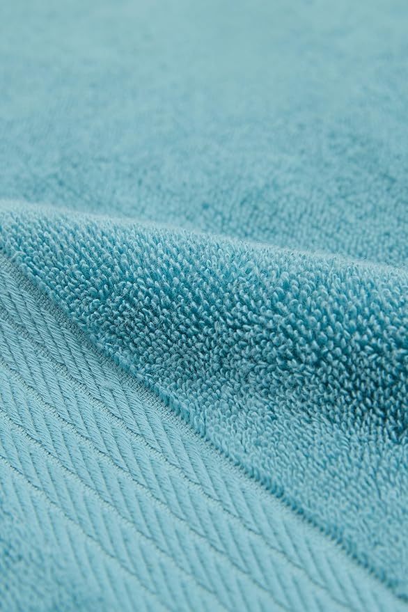 Ozdilek 6-Piece Washcloth Set 13x13 100% Turkish Cotton, 600 GSM, Soft, Gentle on Sensitive Skin, Multi-Purpose Use, Washable, Reusable, Ideal for Baby Care & Spa 6 Towels (Milky Blue)