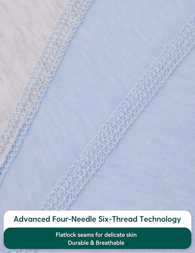 BABELIO Detachable Zip Sleeves Swaddle Temp-Sensing Baby Transitional Swaddle Arms Up 2-Way Zipper Sleep Sack Soft Blue