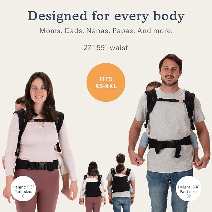 Beco Toddler Carrier (20-60 lbs) with Extra Wide Seat, 100% Cotton - Front-Carry & Backpack Style - Lightweight & Ergonomic Sling Carrier for Children from 18months - Metro Black
