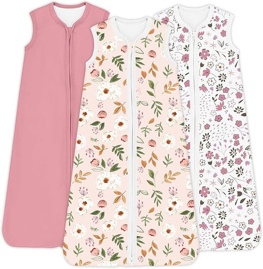 TOTCHILL Baby Sleep Sack 0.5 TOG, Lightweight Breathable Wearable Blanket with Zipper, 0-3-6-12-24M-4T, 3-Pack