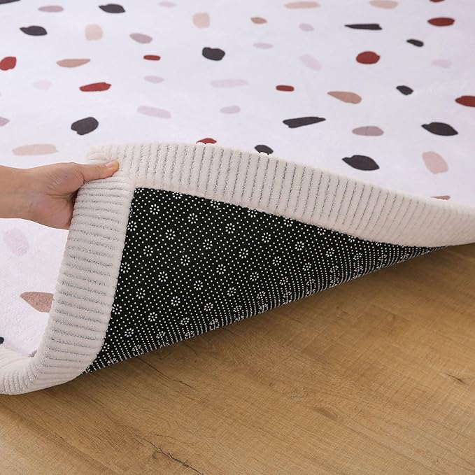 Hakuna Matte CloudSoft Baby Play Mat for Floor 60" x 80" Confetti – Coral Velvet Memory Foam Rug for Crawling & Cozy Play – Non-Slip, Water-Resistant, Easy-CareTummy Time Mat, Playmat for Playpen