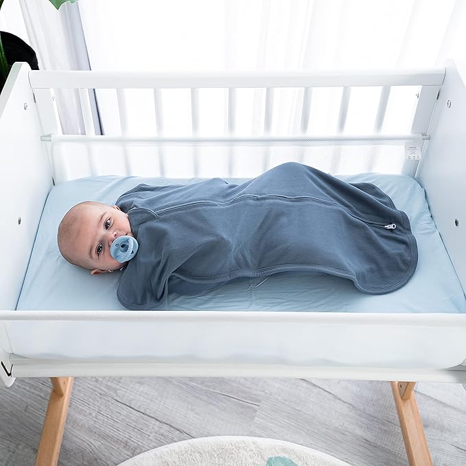 Comfy Cubs Swaddle Blanket Baby Girl Boy Easy Zipper Wrap 2 Pack Newborn Infant Sleep Sack (Large 3-6 Months, Nomadic Blue, Azul)