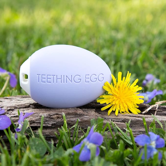 The Teething Egg Baby Teether – Freezable Teething Toy for Babies 3–6 Months up to 18 Months – Made in USA, Food-Grade TPE, Lavender