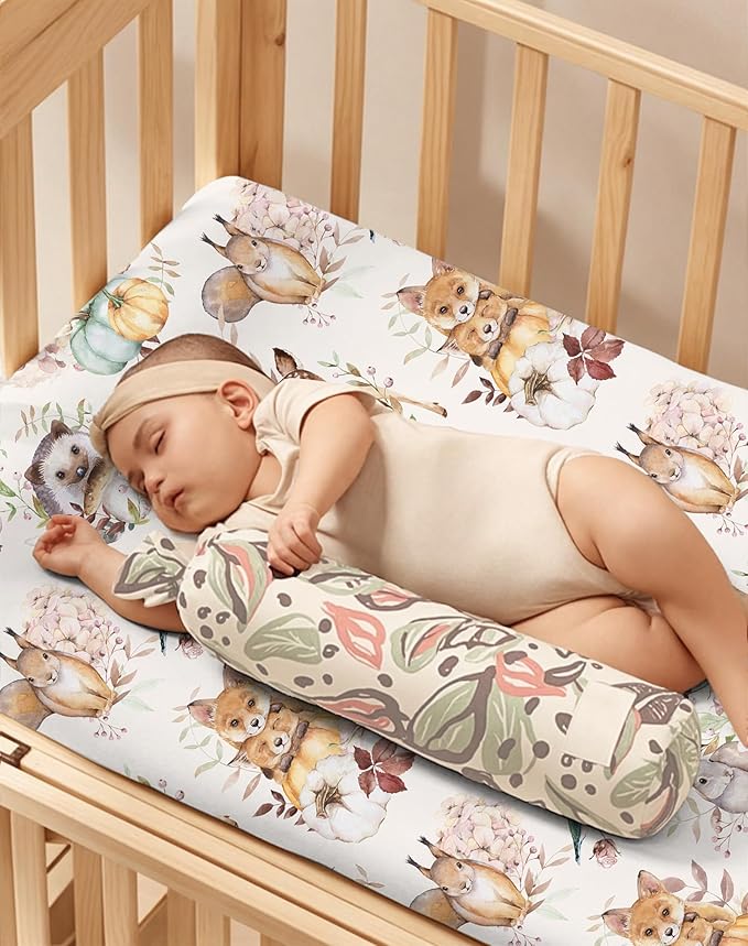 Pack and Play Sheets 2 Pack, Fitted Jersey Knit Mini Crib Sheets for Baby Boys and Girls, Compatible with Graco Pack N Play and Mini Crib Mattress (Forest Friends, Pack N Play/Mini Crib Sheets)