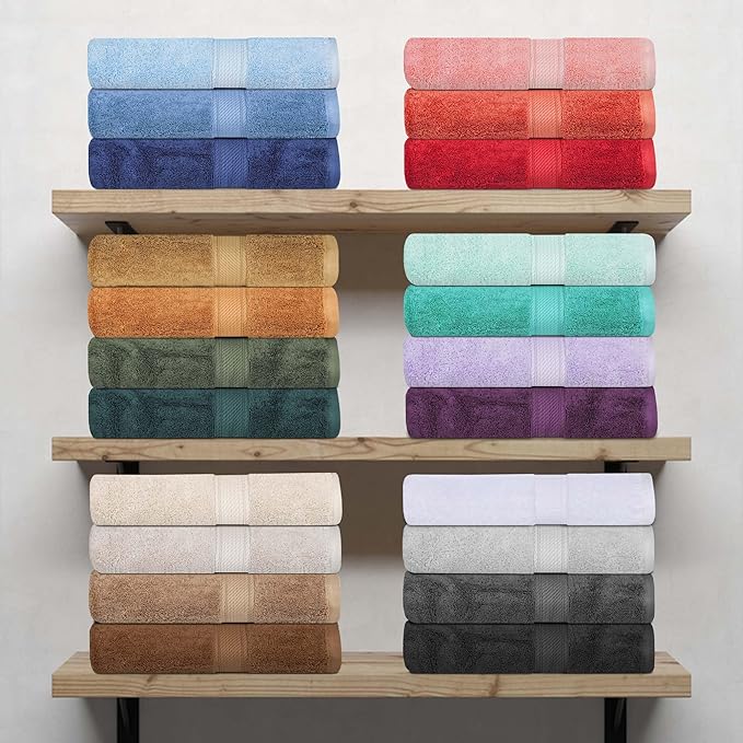 Superior Egyptian Cotton Pile 9 Piece Towel Set, Includes 3 Bath, 3 Hand, 3 Face Towels/Washcloths, Ultra Soft Luxury Towels, Thick Plush Essentials, Guest Bath, Spa, Hotel Bathroom, Charcoal