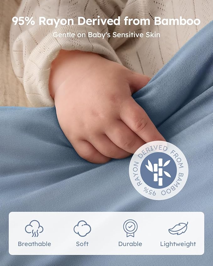 Yoofoss Rayon Made from Bamboo Baby Sleep Sack 12-18 Months 1.0 Tog Baby Wearable Blanket, Super Soft Infant Toddler Sleeping Sack 2-Way Zipper