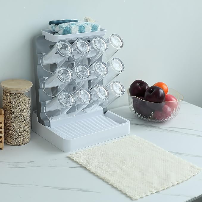 Venuekkuri Baby Bottle Drying Rack, Vertical Standing Bottle Dryer Rack Holder-Space Saving Baby Bottle Drying Rack for Countertop-Holds Up to 12 Baby Bottles & Cup