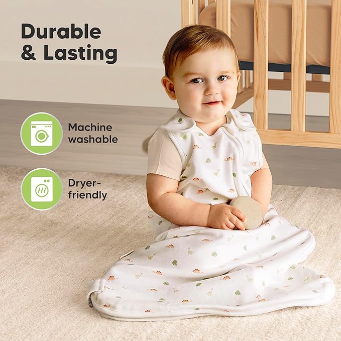 2-Pack Organic Baby Sleep Sacks, 100% Cotton - Soft & Breathable 0.5TOG Baby Wearable Blanket, Toddler Sleeping Sack 18-24 Months, Easy to Wear Transitional Swaddles for Newborns, Infants(Avocado, L)