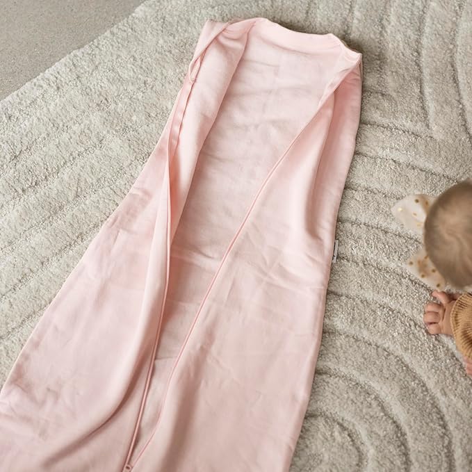 Tiny Twinkle Baby Sleep Sack 0-3 Months 1.0 TOG, Cotton & Elastane Wearable Blanket, Swaddle Transition Micro-Fleece, Machine Washable(Pink)