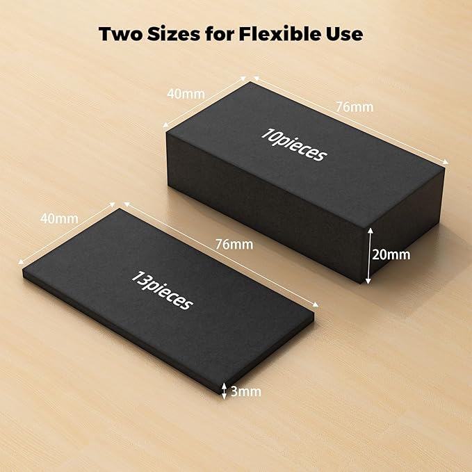 Furniture Wall Protectors, LveSunny 23Pcs EVA Foam Headboard Stoppers for Wall, Bed Stoppers for Headboard, 10Pcs (20mm Thick)+13Pcs (3mm Thick) Couch Wall Protector, Black Headboard Bumper