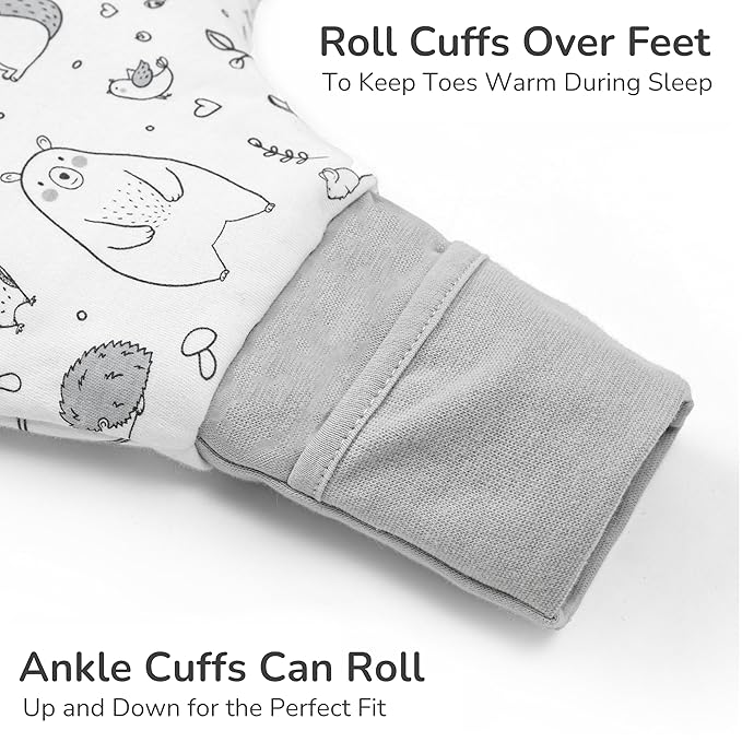 Mama Cheetah Toddler Sleep Sack with Feet, 6-18 Month, 2.5 TOG Organic Cotton Baby Sleeping Bag with Legs, Baby Wearable Blankets for Walkers w/ 2-Way Zipper, Baby Sleep Sack for Girls & Boys, Small