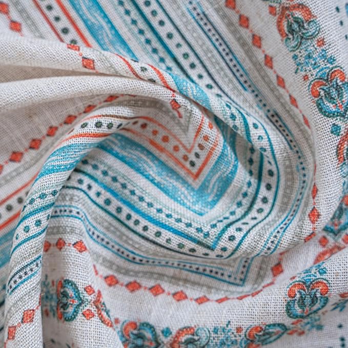 MYSKY HOME Linen Sheer Curtains 63 Inch Length for Bedroom Boho Farmhouse Curtains Decorative Window Treatment Draperies Back Tab for Kitchen/Nursery/Bathroom, 50" Wide, Teal, 2 Panels