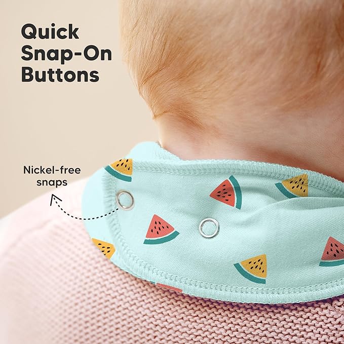 KeaBabies 8-Pack Organic Baby Bandana Bibs for Boys, Girls - Super Absorbent Triangle Baby Bibs for Drooling and Teething Infant, 100% Cotton Extra Soft for Newborn, Infant 0-36 Months (Mesozoic)