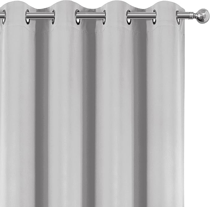 LEMOMO Blackout Curtains 52 x 84 Inch Light Grey Curtains 2 Panels Darkening Thermal Insulated Bedroom Curtains