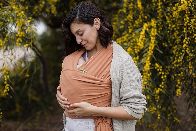 Boba Baby Wrap Carrier – Original Baby Sling Carrier for Newborns (7–35 lbs), Soft, Secure, Hands-Free & Ergonomic, Ideal for Comfortable Bonding, New Parents (Organic Fox)