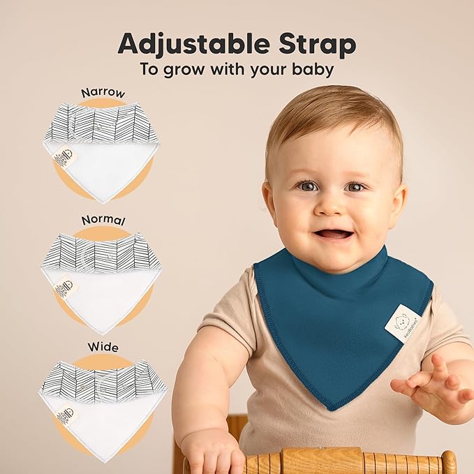 KeaBabies 8-Pack Organic Baby Bandana Bibs for Boys, Girls - Super Absorbent Triangle Baby Bibs for Drooling and Teething Infant, 100% Cotton Extra Soft for Newborn, Infant 0-36 Months (Crossroads)