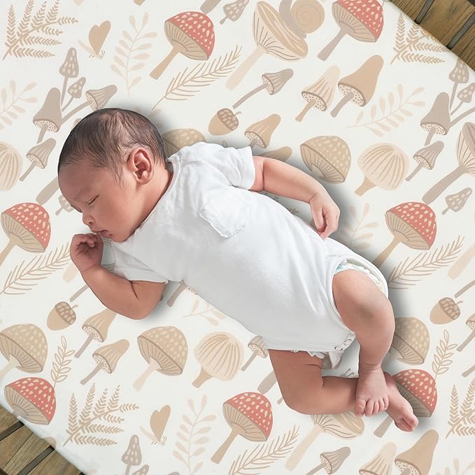Lambs & Ivy Mushroom Meadow Organic Cotton Fitted Crib Sheet