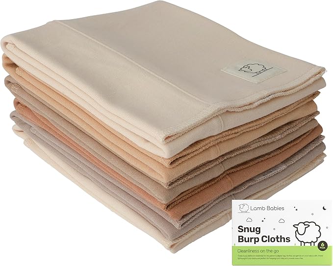 Lamb Babies Snug Baby Cotton Burp Cloths, Absorbent, Lightweight, and Gentle Cotton for Mess-Free Moments, Baby Burp Cloths for Boys and Girls An Essential Addition to Every Parent's Diaper Bag