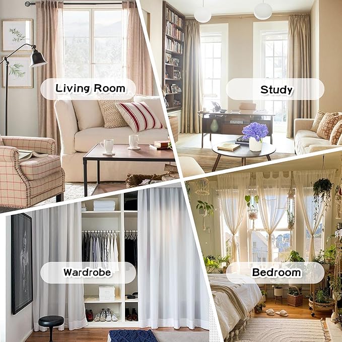 MYSKY HOME Light Blocking Pink Curtains White Sheer Pom Pom Kids Room Decor Drapes for Living Room 95 Inches Long Double Layer Curtains for Sliding Door Grommet Window Panels Set of 2 52" x 95"