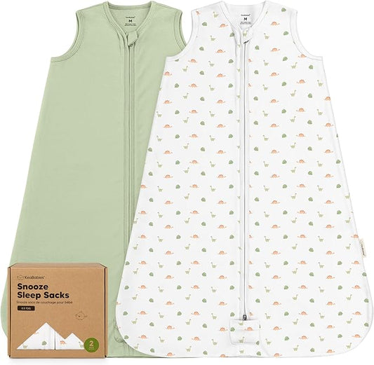 2-Pack Baby Sleep Sacks, Zipper Wearable Blanket - 0.5TOG Organic Cotton, Lightweight,Soft Cozy Toddler Sleeping Sack 6-12 months, Easy to Wear Large Newborn Transition Swaddles Sleepsacks (Roarsome)