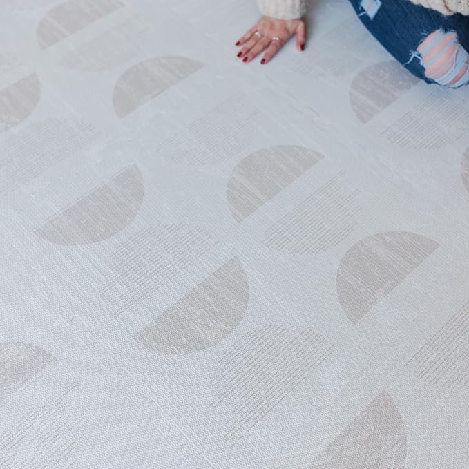 Baby Play Mat for Floor - Aura Oat (6x6ft) - Premium EVA Foam Play Mat for Babies & Toddlers (Ages 0-5+) Non-Toxic Playmat for Tummy Time, Crawling & Playroom - Stylish & Comfortable