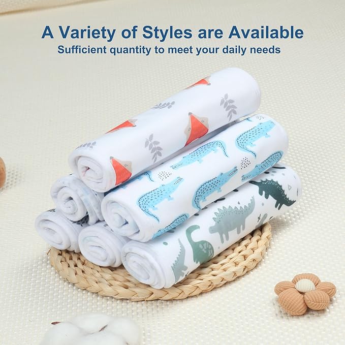 Hakochia Burp Cloths for Baby Boy & Girl Organic Cotton Large Unisex Burp Clothes Extra Absorbent Soft Neutral Burping Rags Spit Up Cloth Sets for Newborns 8 Pack