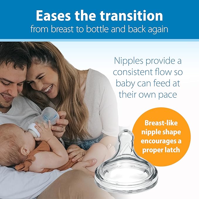 Dr. Brown's Natural Flow Anti-Colic Options+ Wide-Neck Baby Bottles 5 oz/150 mL,with Level 1 Slow Flow Nipple,24 Pack,0m+