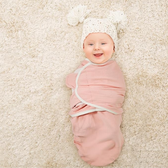 GLLQUEN BABY Swaddle Blankets for Baby Girl & Boy, Easy Adjustable Sleep Sack, Newborn Swaddles for 0-3 Months, Baby Sleep Sack, Pink & Yellow Tone, Swaddling Blankets 3 Pack Wrap Set