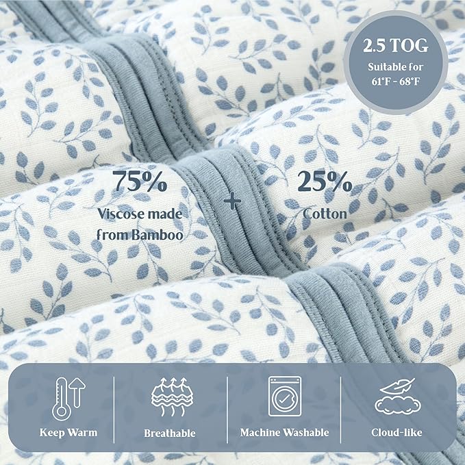 Coco Cuddle Unisex Baby Sleep Sack 2.5 TOG, Winter Warm Thick Wearable Blanket, Soft Rayon made from Bamboo Toddler Sleep Bag