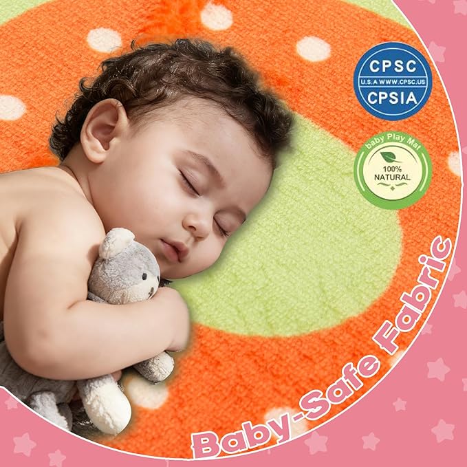 Baby Play Mat for Floor,1.3" Thick Elasti-Foam Playpen Mat for Tummy Time, Easy Care with Non-Slip Cushioned for Infant,Kids and Toddler Crawling