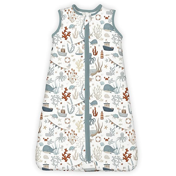 TOTBASIC 1.0 TOG Sleep Sack 6-12-15 Months, Baby Sleep Sack with Sleeveless, Cozy Premium Baby Wearable Blanket with 2-way Safe Zipper All Season Sleeping Bags, 1-pack