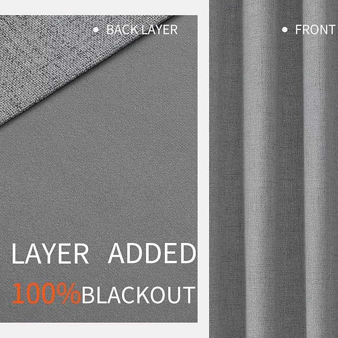 Joydeco Blackout Room Divider Curtains, Extra Wide Sliding Door Drapes Living Room Curtains, Light Grey 1 Panel 70W x 108L Inch Patio Door Drapes for Room Privacy