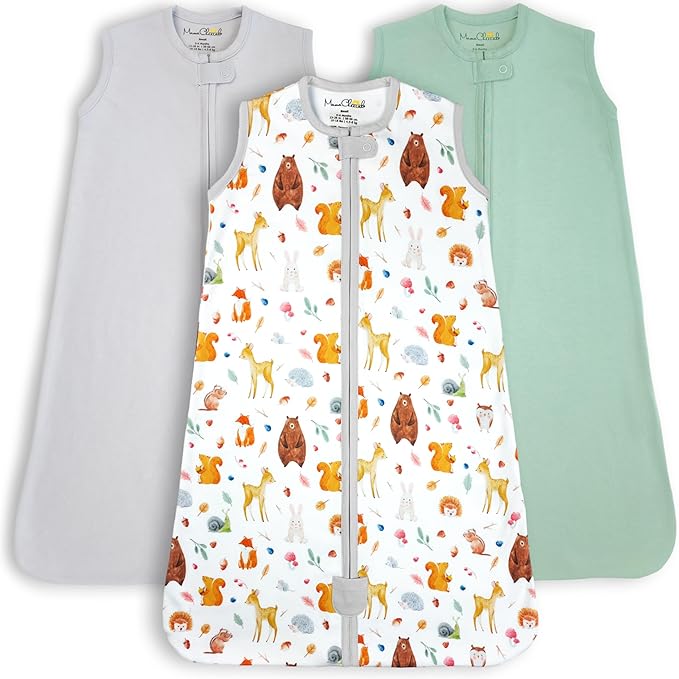 Mama Cheetah Baby Sleep Sack 0.5 TOG, Organic Cotton Baby Wearable Blanket with Two-Way Zipper, Swaddle Transition Baby Sleeping Bag for Newborn Infant Toddler Boy Girl, 0-6 Months