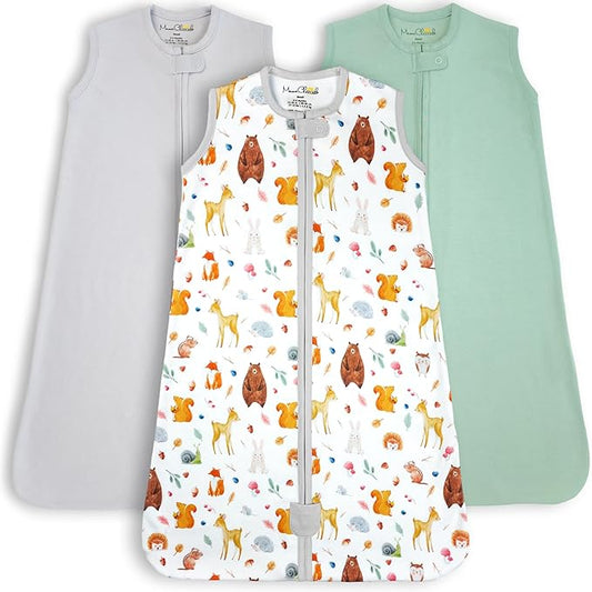Mama Cheetah Baby Sleep Sack 0.5 TOG, Organic Cotton Baby Wearable Blanket with Two-Way Zipper, Swaddle Transition Baby Sleeping Bag for Newborn Infant Toddler Boy Girl, 12-18 Months