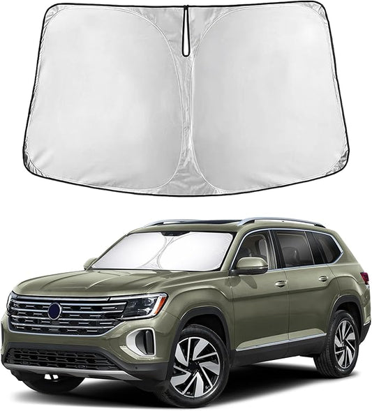 Econour Windshield Sunshade for Volkswagen Atlas 2018-2023 2024 2025, Sun Visor for Front Windshield & Window Sun Shade Cover, UV Heat Blocker & Protector, Car Accessories