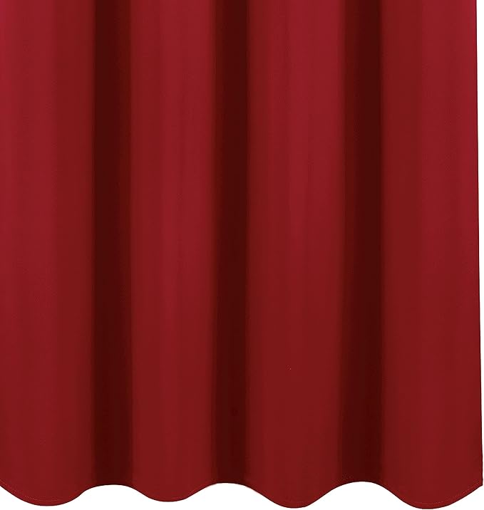 LEMOMO 100% Blackout Curtains Red Curtains 52 x 84 Inch 2 Panels Darkening Thermal Insulated Bedroom Curtains