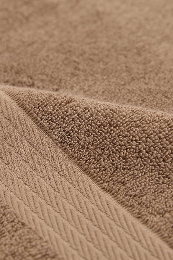 Ozdilek 6-Piece Washcloth Set 13x13 100% Turkish Cotton, 600 GSM, Soft, Gentle on Sensitive Skin, Multi-Purpose Use, Washable, Reusable, Ideal for Baby Care & Spa 6 Towels (Light Brown)