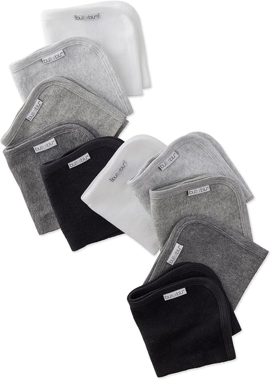 River 10-Pack Baby Terry Washcloths 100% Organic Cotton Absorbent for Baby and Toddler Boys & Girls, Stone Ombre Rainbow, One Size