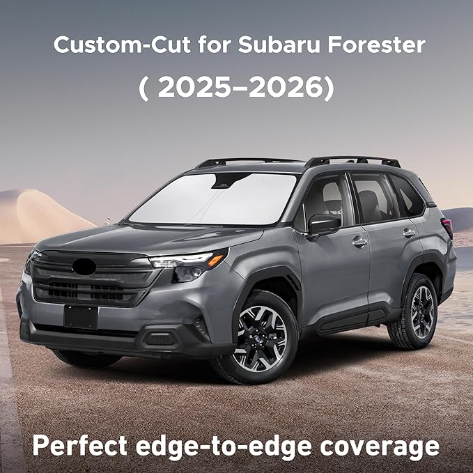 Econour Windshield Sunshade for Subaru Forester 2025 2026, Sun Visor for Front Windshield & Window Sun Shade Cover, UV Heat Blocker & Protector, Car Accessories