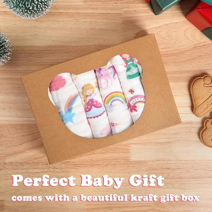 decalsweet Baby Burp Cloths Muslin Washcloths 6 Pack Muslin Burp Cloths 100% Cotton Large 20''x12'' Soft 6 Layers Baby Burp Rags for Boys Girls Baby Essentials for Newborn Gift Machine Washable