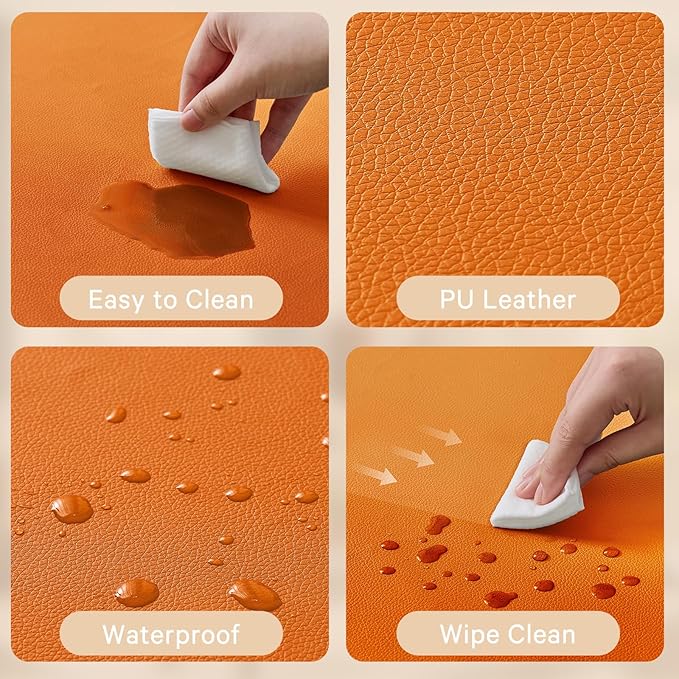 Waterproof Baby Play Mat for Floor 1.3"Thick Memory Foam 47*47 Cushion Playpen Playmat Tummy Time Crawling Mat Nursery Rug Pad Mattress Create Soft & Safe Area for Infants,Toddler,Kid,Orange