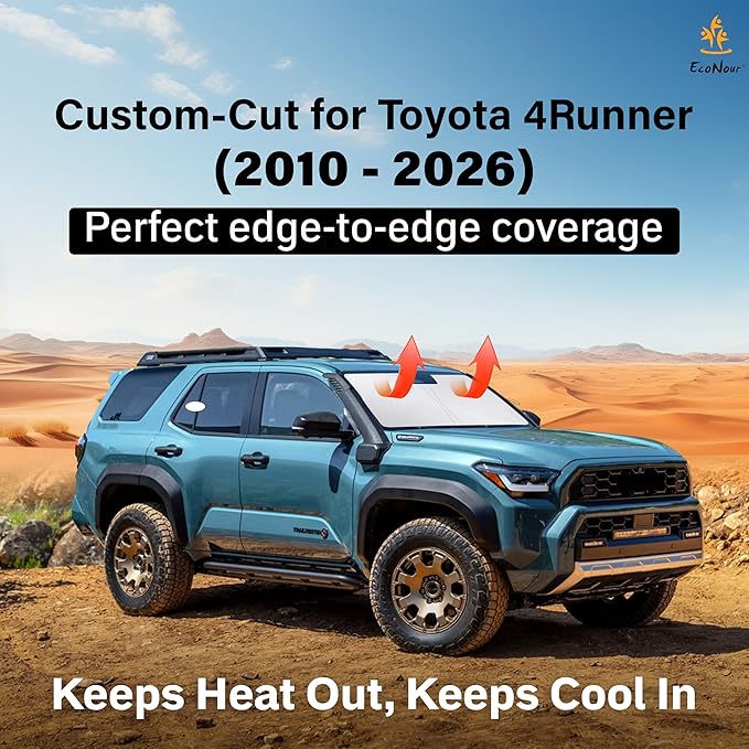 Econour Windshield Sunshade for Toyota 4Runner 2010-2026 Accessories Sun Shade Window Sun Visor Protector Foldable Blocks UV Rays Keep Your Car Cooler