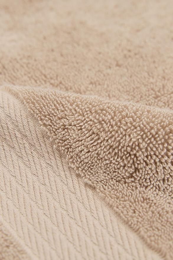 Ozdilek 6-Piece Washcloth Set 13x13 100% Turkish Cotton, 600 GSM, Soft, Gentle on Sensitive Skin, Multi-Purpose Use, Washable, Reusable, Ideal for Baby Care & Spa 6 Towels (Seahorse Beige)