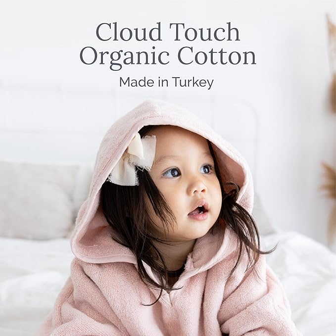Natemia Hooded Towel Poncho – 100% Organic Cotton - Kids & Toddler Beach Towel with Hood - GOTS Certified - Gentle on Sensitive Skin - Cozy Swim & Bath Towel for Boys, Girls - Perfect Registry Gift
